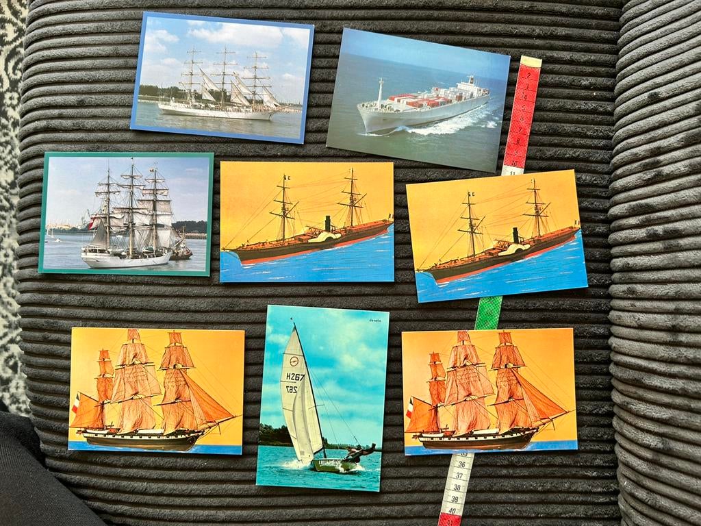 8 x oude Boot schepen kaarten, Verzamelen, Ansichtkaarten | Themakaarten, Ongelopen, 1980 tot heden, Ophalen of Verzenden