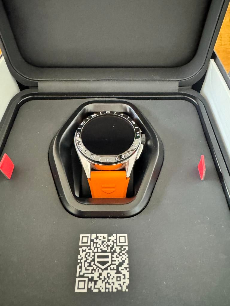 Tag Heuer Connected E4 met oranje quick fit band, Ophalen of Verzenden, Zo goed als nieuw, Oranje, Android