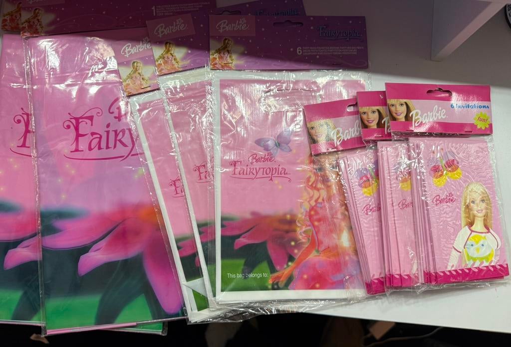 Orginele (nieuw!) vintage Barbie, feestartikelen. 2005& 2000, Ophalen of Verzenden, Zo goed als nieuw, Versiering, Verjaardag