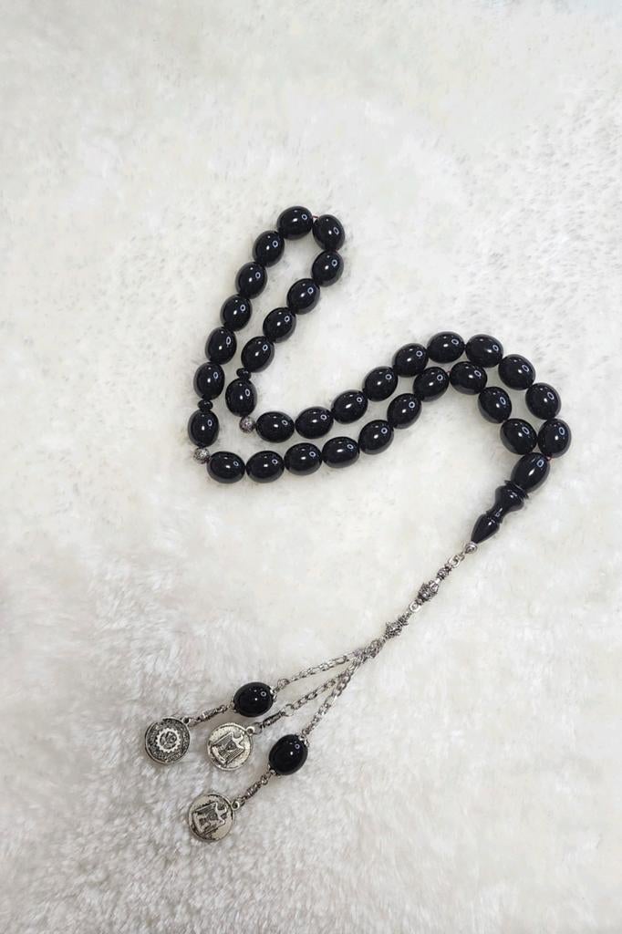 Zwart tesbih, Sieraden, Tassen en Uiterlijk, Kettingen, Verzenden, Zwart, Overige materialen