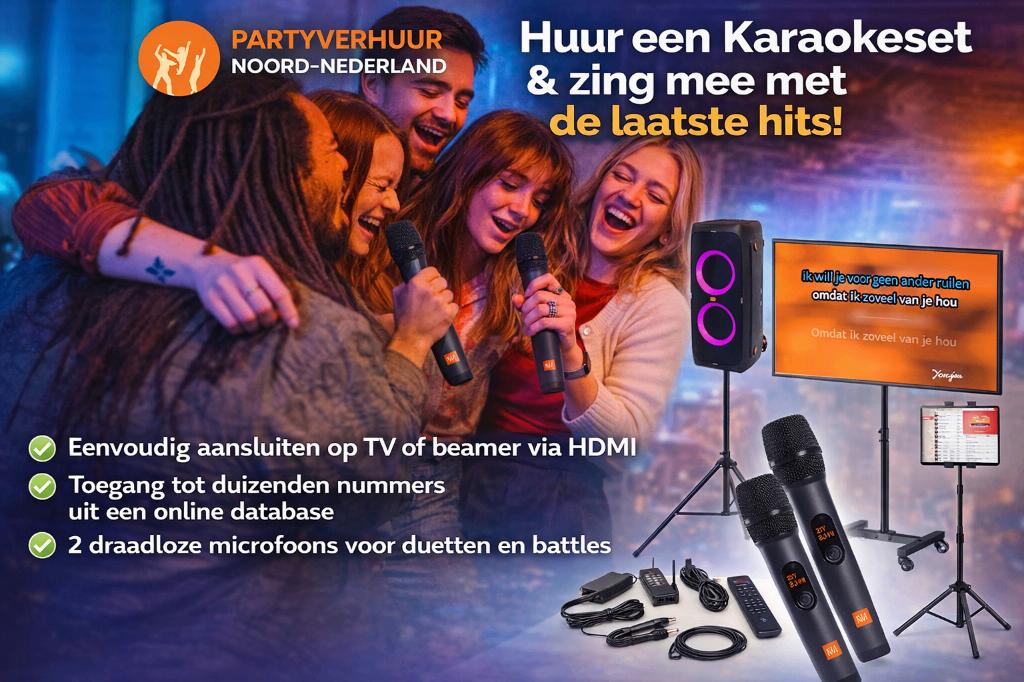 Karaoke Set Huren – 2  Microfoons – Duetten & Battles!, Ophalen, Zo goed als nieuw, Overige