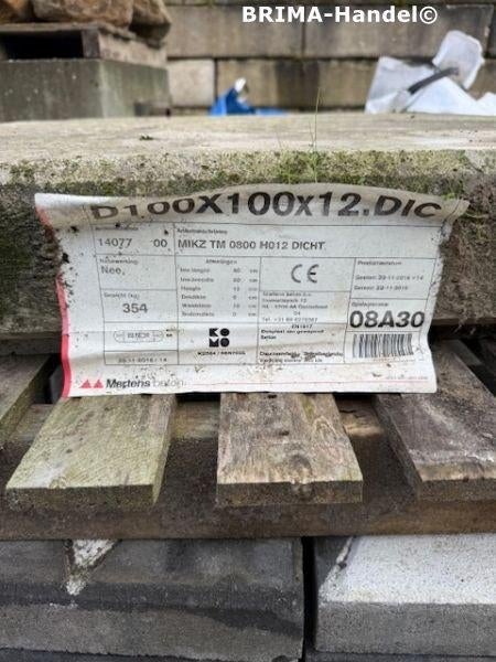 Restanten 1x vloerplaat betonplaat 100x100x12cm industrie, Gebruikt, Overige typen, Ophalen of Verzenden, Minder dan 5 m²