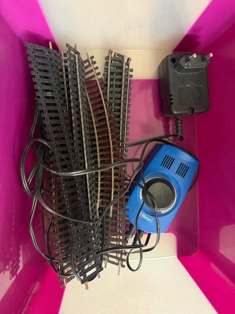 Roco modeltrein rails en transformator, Gebruikt, Gelijkstroom, Rails, Ophalen of Verzenden