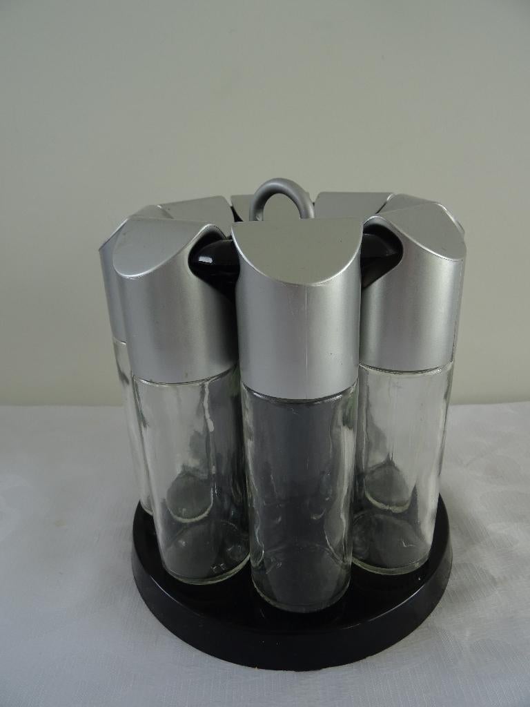 Kruidencarrousel kruiden molen 8 glazen potjes kruidenmolen, Ophalen of Verzenden, Zo goed als nieuw, Meerkleurig, Overige merken