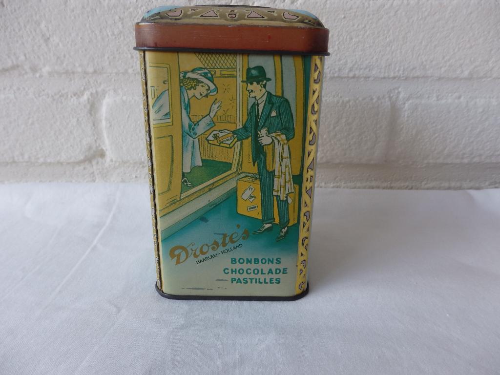 Oud Droste's cacao chocolade blik Reizigers 125 gram, Verzamelen, Ophalen of Verzenden, Gebruikt, Overige, Droste