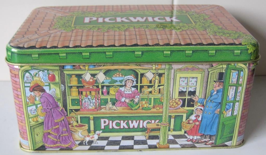 blik van Douwe Egberts - Pickwick - tea house, Verzamelen, Blikken, Ophalen of Verzenden, Zo goed als nieuw, Thee, Pickwick