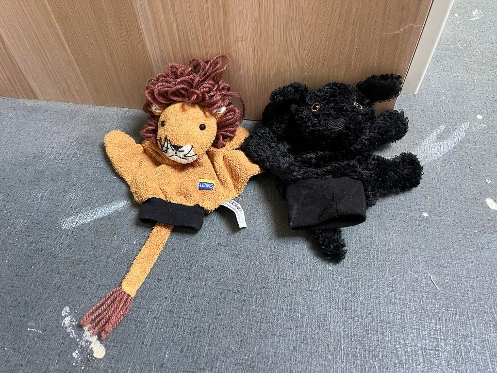 Handpoppen set: Leeuw en Hond, Ophalen of Verzenden, Gebruikt, Jongen of Meisje