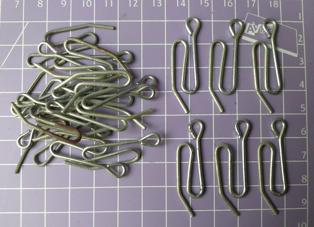 20 Gordijnhaken., Zo goed als nieuw, Minder dan 100 cm, Grijs, 50 tot 100 cm