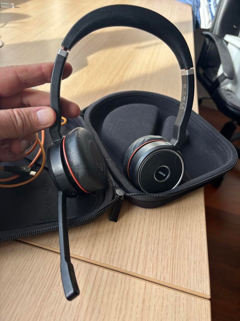 Jabra Evolve 75 Bluetooth Headset met Active Noise Cancellin, Audio, Tv en Foto, Koptelefoons, Overige merken, Zo goed als nieuw