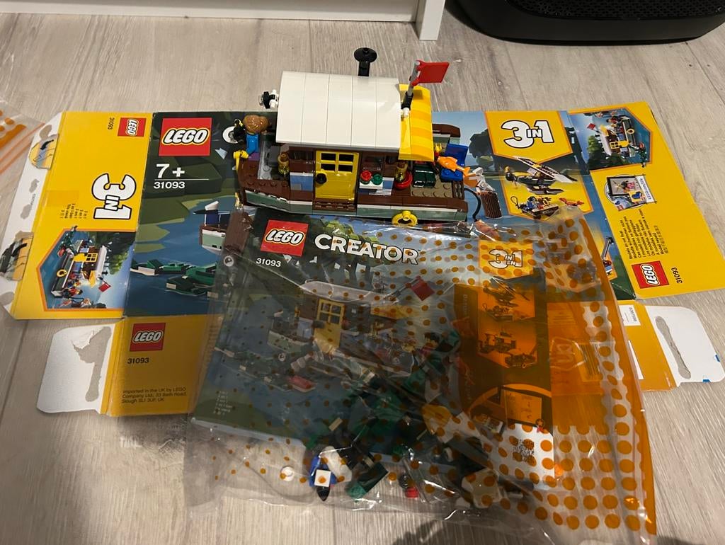 Lego 31093 woonboot, Ophalen of Verzenden, Zo goed als nieuw, Complete set, Lego
