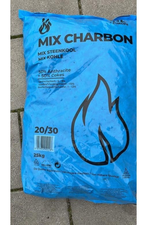 STEENKOOL SPECIAL MIX 25KG KOLENMIX haardhout stoken kolen, Tuin en Terras, Haardhout, Minder dan 3 m³, Ophalen