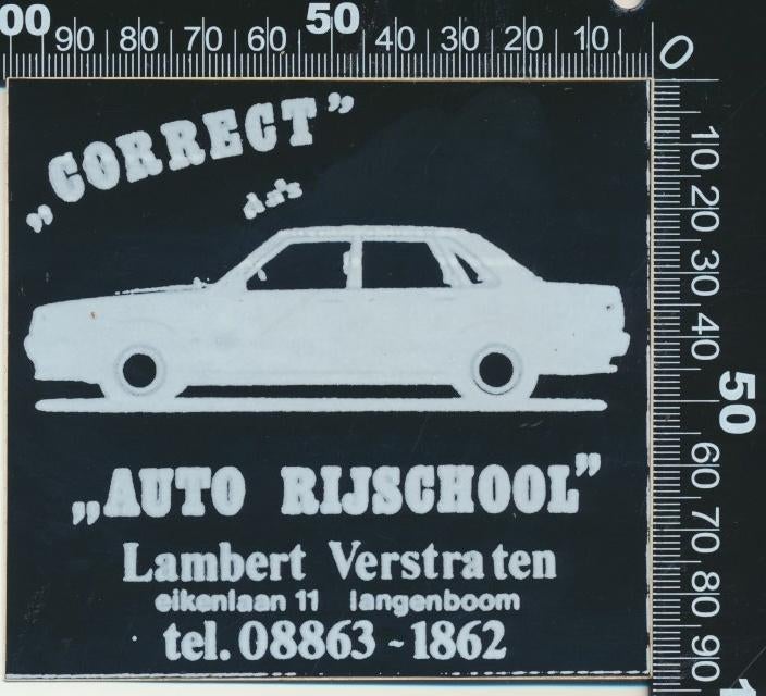 Sticker: Auto Rijschool Correct - Langenboom (2), Ophalen of Verzenden, Zo goed als nieuw, Bedrijf of Vereniging