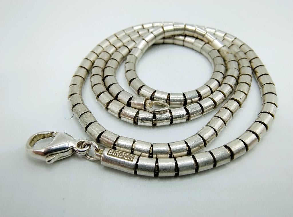 Zilveren slangenketting, Friedrich Binder, 45,5 cm, Sieraden, Tassen en Uiterlijk, Kettingen, Info@zilverwebsite.nl, Verzenden