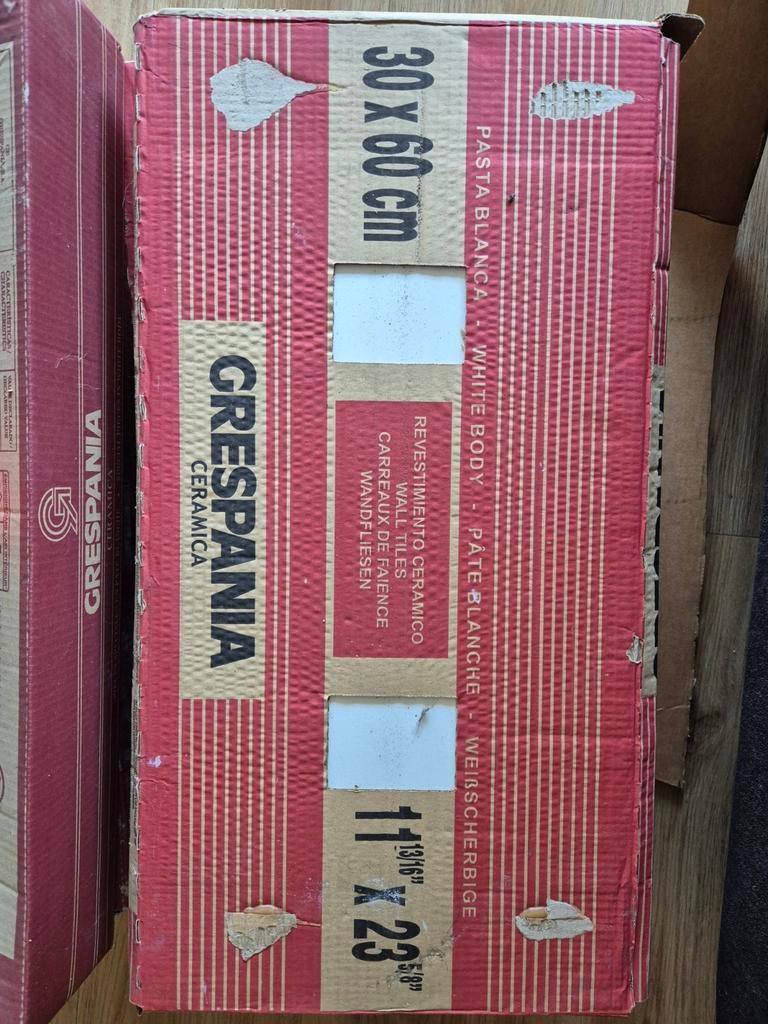 Wandtegels wit Grespania 30x60 cm 20 stuks, 40 tot 60 cm, Nieuw, Ophalen of Verzenden, Minder dan 5 m²