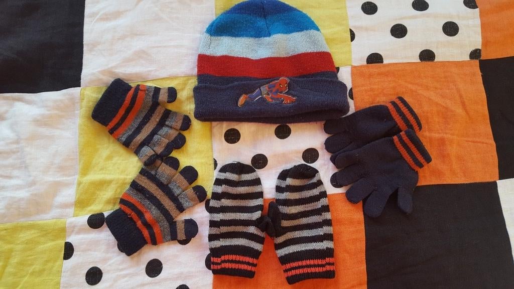 Kinderen muts en handschoenen voor leeftijd 4 jaar, Ophalen of Verzenden, Gedragen, Zwart, Overige typen