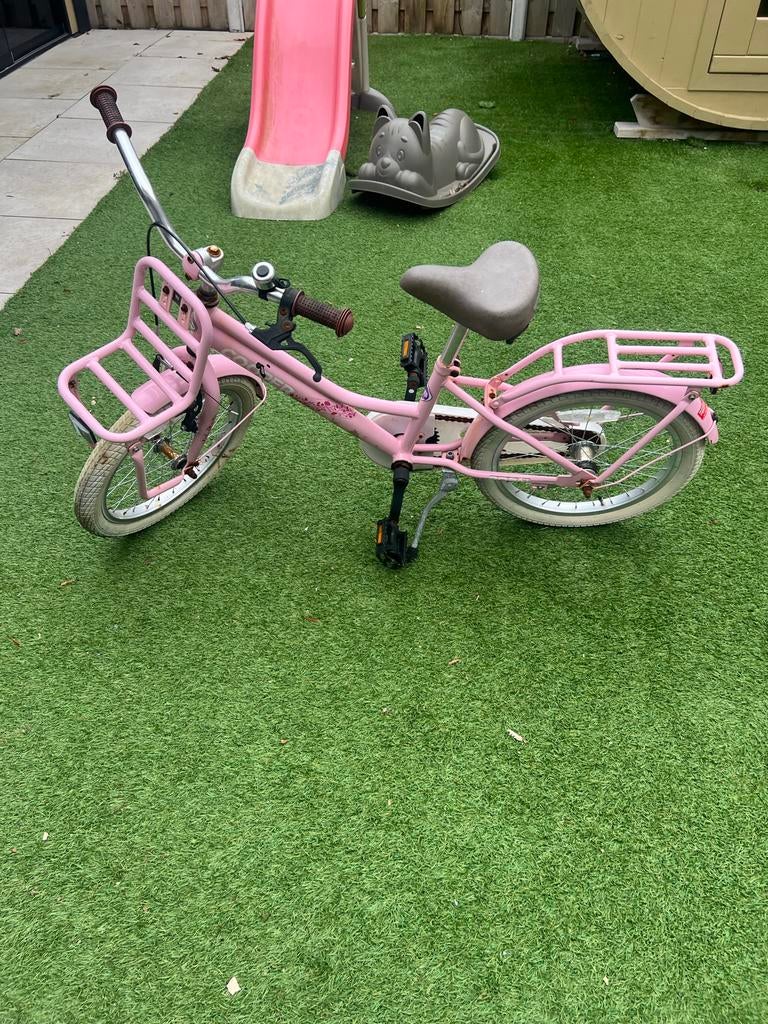 Popal Cooper Meisjesfiets 18 inch - Roze, Fietsen en Brommers, Fietsen | Meisjes, Ophalen of Verzenden, Zo goed als nieuw, 18 inch