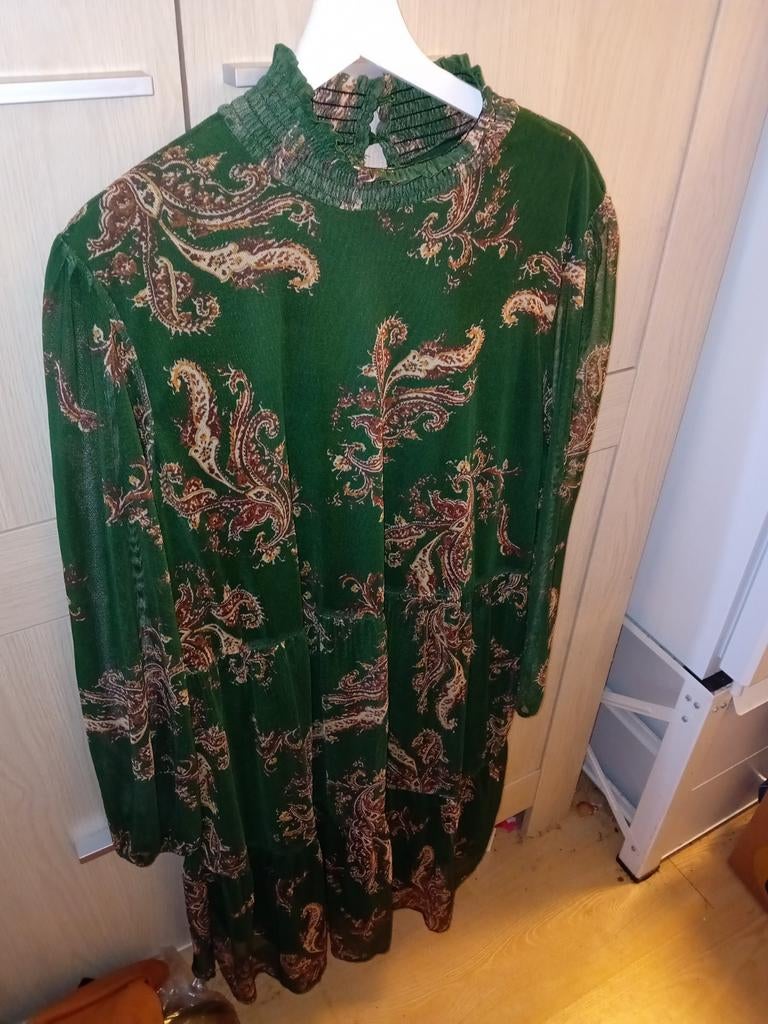 Bonprix Jurk 48/50 Donkergroen Barok, Kleding | Dames, Grote Maten, Zo goed als nieuw, Jurk, Groen, Ophalen of Verzenden