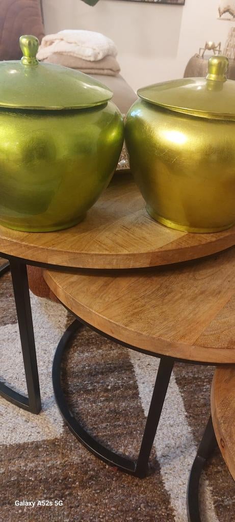 Twee groene Indochine schalen, Ophalen of Verzenden, Huis en Inrichting