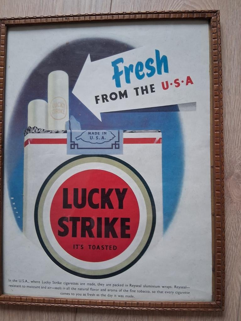 Lucky strike reclame, Ophalen of Verzenden, Reclamebord
