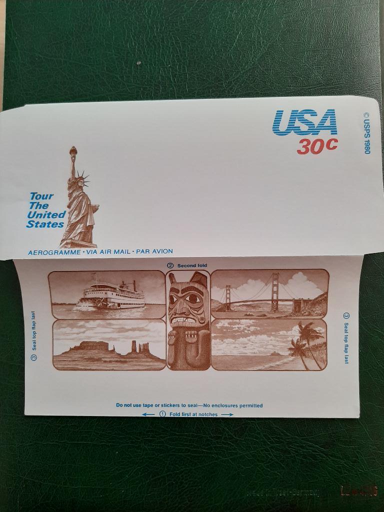 1980 USA Amerika luchtpostblad, Verzenden, Envelop