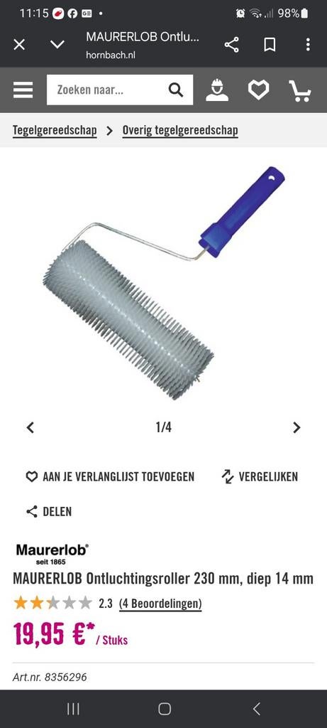 Prikroller, Ophalen, Overige materialen, Minder dan 4 cm, Minder dan 5 m²