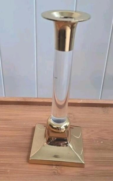 Vintage kandelaar, Wit, Ophalen of Verzenden, Zo goed als nieuw, Metaal