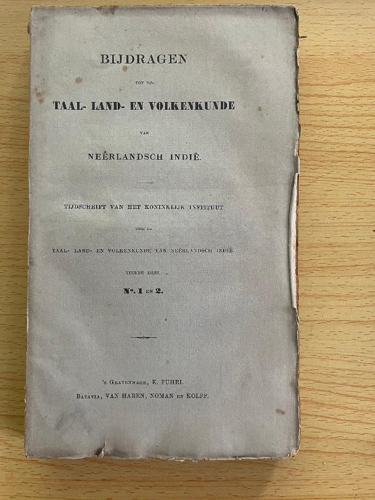 Bijdragen tot de Taal-, Land- en Volkenkunde van Ned-Indië 4, Ophalen of Verzenden, Gelezen, Diverse auteurs