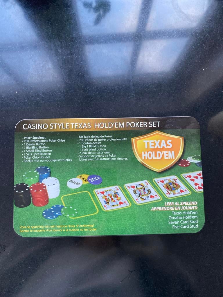 Texas Hold'em Pokerset - Casino Style, Een of twee spelers, Ophalen, Zo goed als nieuw, Reisspel
