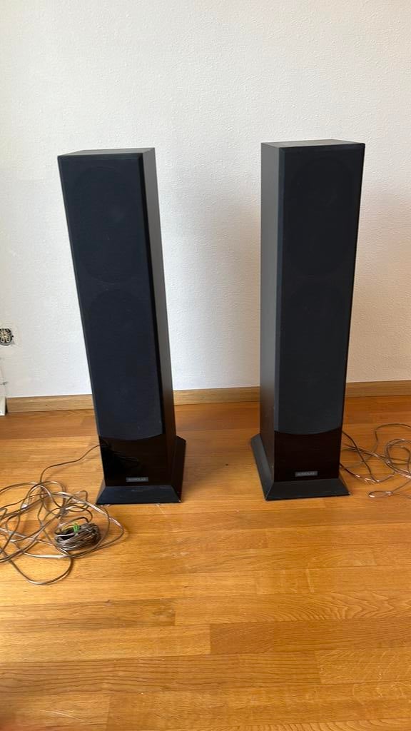2 geluidsboxen Audiolab, 2 geluidsboxen Driade, Audio, Tv en Foto, Luidsprekers, Gebruikt, 60 tot 120 watt, Front, Rear of Stereo speakers