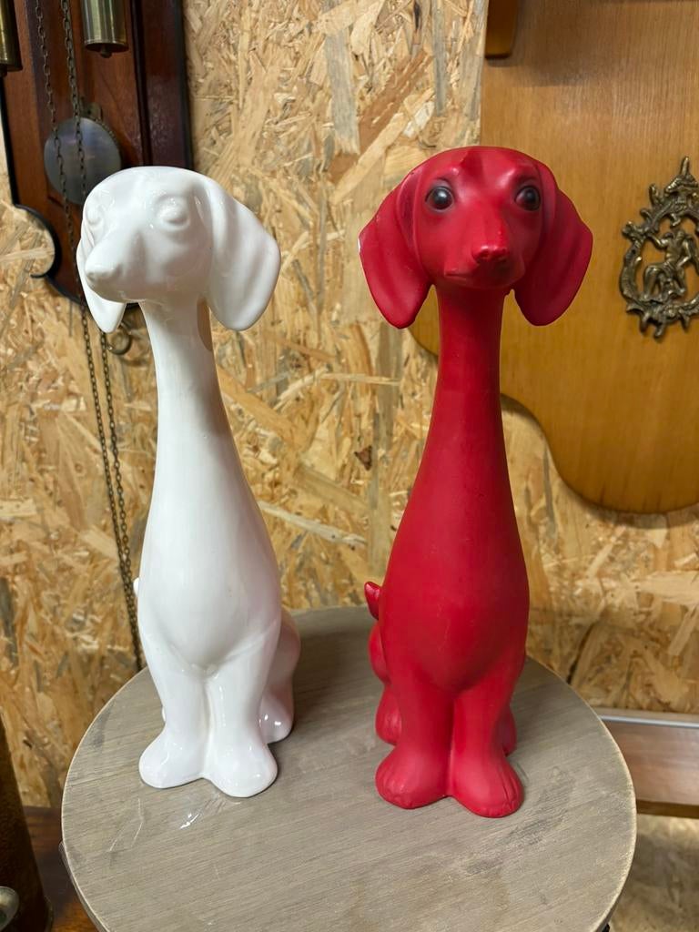 2 honden van aardwerk jema holland, Verzamelen, Beelden en Beeldjes, Dier, Ophalen of Verzenden