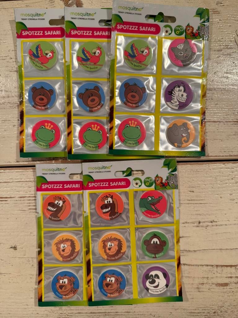 30 kinder citronella stickers tegen muggen, Ophalen of Verzenden, Nieuw