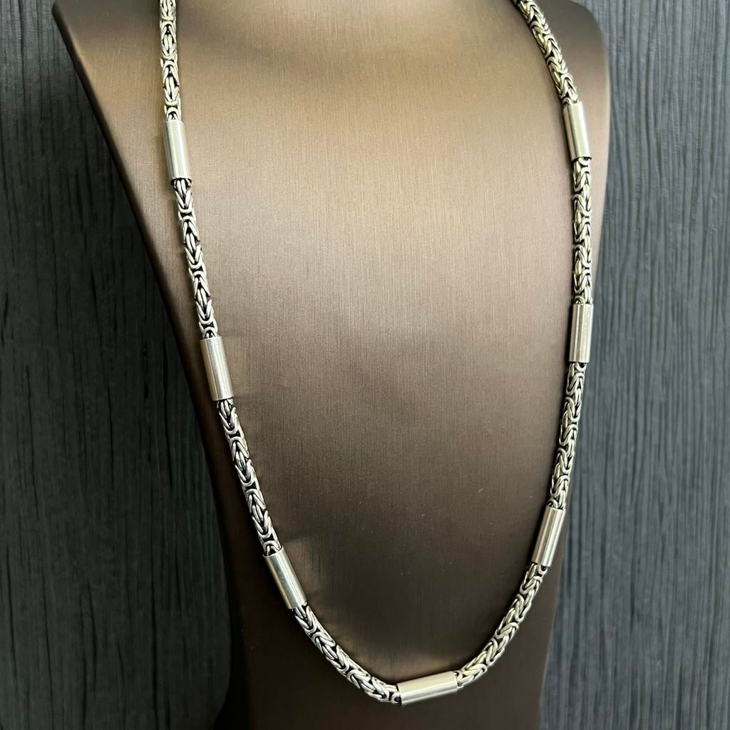 Zilveren koningsketting, Sieraden, Tassen en Uiterlijk, Kettingen, Ophalen of Verzenden, Nieuw, Zilver, Zilver