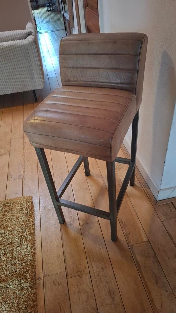 Kruk leer, 1 kruk, Ophalen of Verzenden, Leer, 60 tot 90 cm
