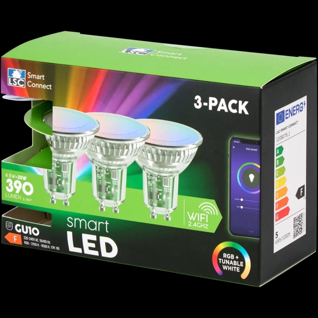LSC Smart Connect slimme spots 3 stuks 4,5 35 watt 390 lumen, Led-lamp, Nieuw, Overige fittingen, Ophalen