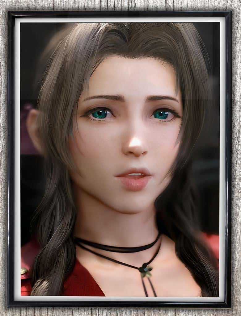 Aerith Gainsborough final Fantasy Game Poster in frame, Ophalen of Verzenden, Nieuw, A1 t/m A3, Film en Tv