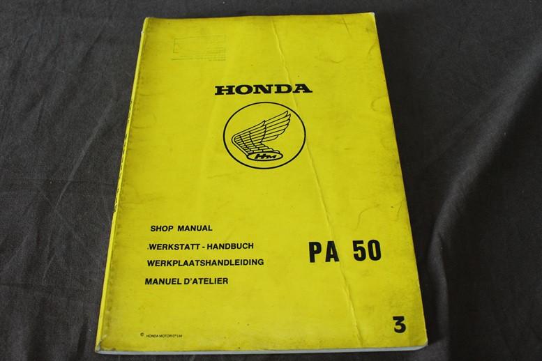 Honda PA50 1980 bromfiets werkplaatsboek manual d'atelier, Fietsen en Brommers, Ophalen of Verzenden, Gebruikt