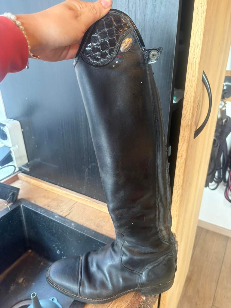 De niro rijlaarzen donkerblauw maat 40, Dieren en Toebehoren, Paardrijkleding, Verzenden, Gebruikt, Dressuur, Schoeisel