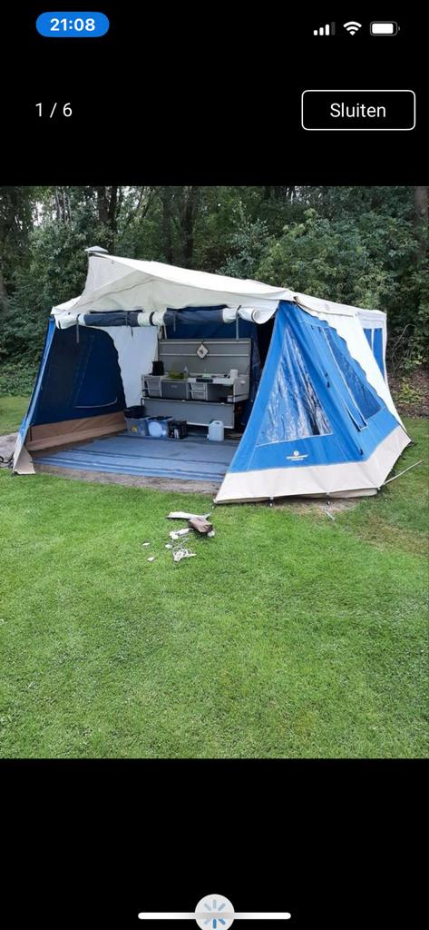 Vouwwagen Combi Camp Valley 2008, Ophalen, Combi-Camp, Blauw, Aanwezig