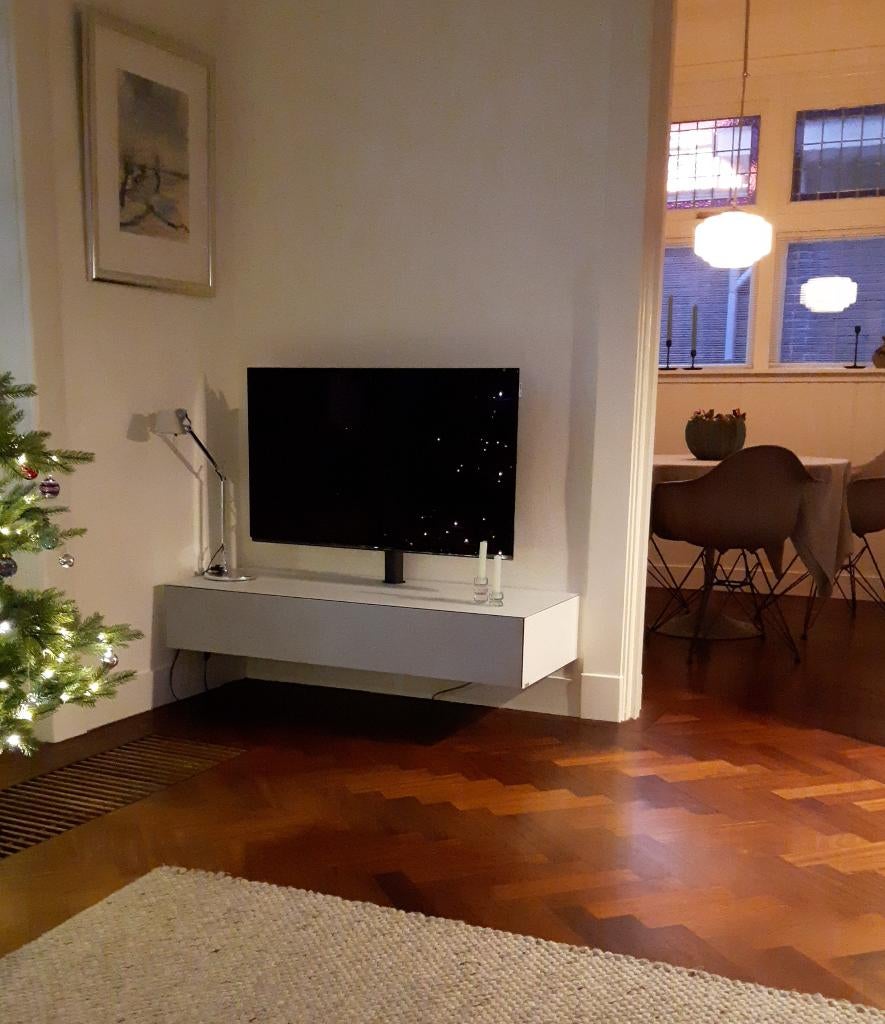 Witte Spectral TV kast 120 x 45 x 20, Huis en Inrichting, Kasten | Televisiemeubels, Ophalen, 100 tot 150 cm, Nieuw, Glas