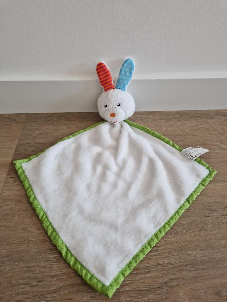 Knuffeldoekje konijn Action ZD trading wit groen K6727, Kinderen en Baby's, Speelgoed | Knuffels en Pluche, Ophalen of Verzenden