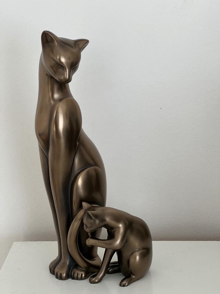 drie bronzen katten., Ophalen of Verzenden