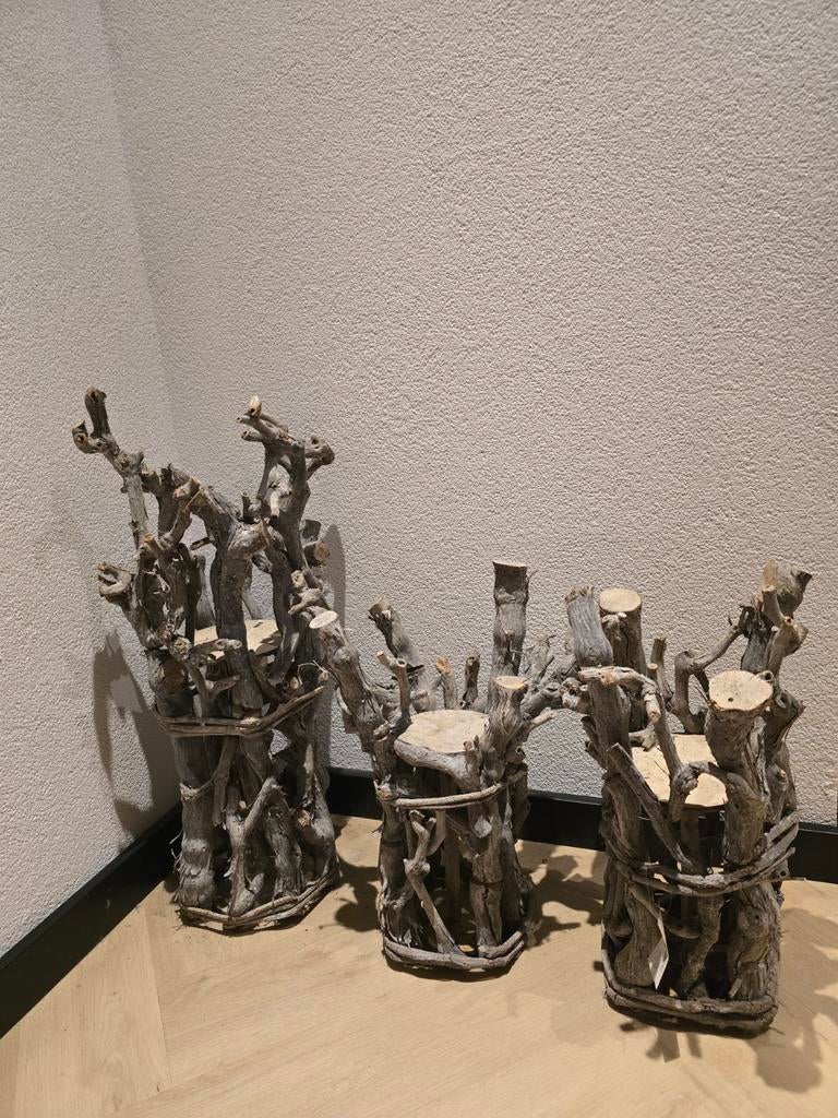 Set van 3 decoratieve boomstronken, Ophalen of Verzenden