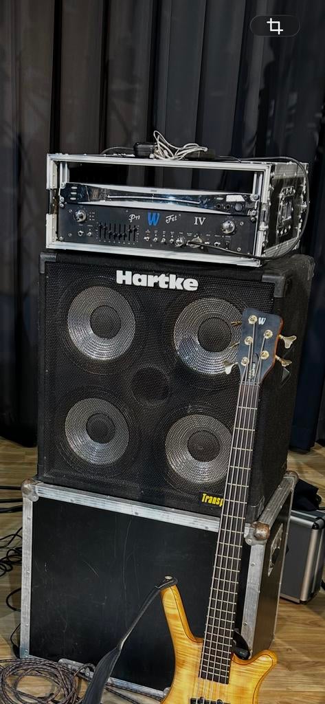 Warwick Pro Fet IV & Hartke 4x10 Transporter met flightcases, Ophalen, Gebruikt, Basgitaar, 100 watt of meer