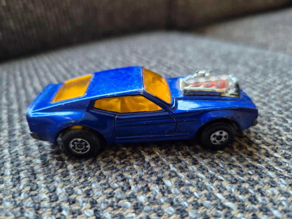 Matchbox Rolomatics nr 10 Blauwe Mustang Piston Popper 1973, Ophalen of Verzenden