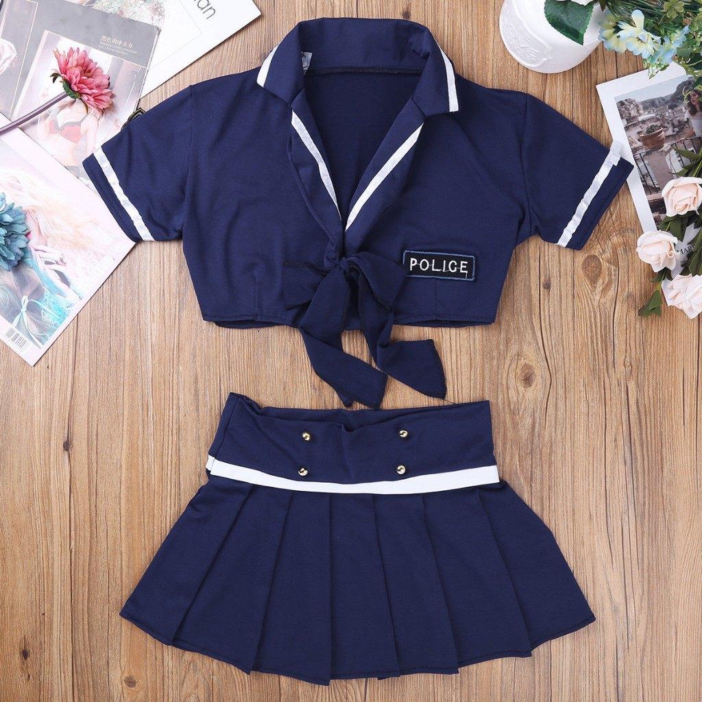 Sexy politie uniform pakje setje lingerie sexy dames vrouwen, Verzenden, Overige kleuren, Setje