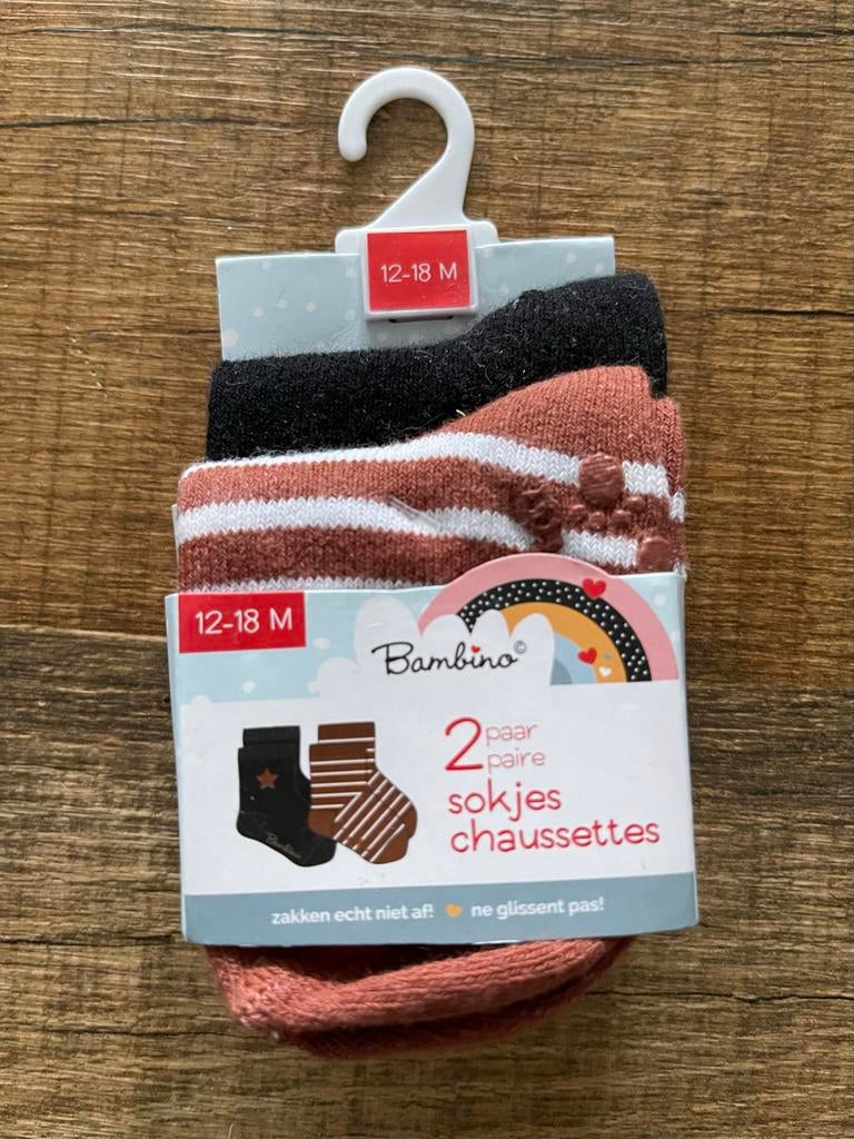 Nieuwe Bambino sokjes 12-18 maanden - 2 paar, Kinderen en Baby's, Babykleding | Schoentjes en Sokjes, Ophalen of Verzenden, Nieuw