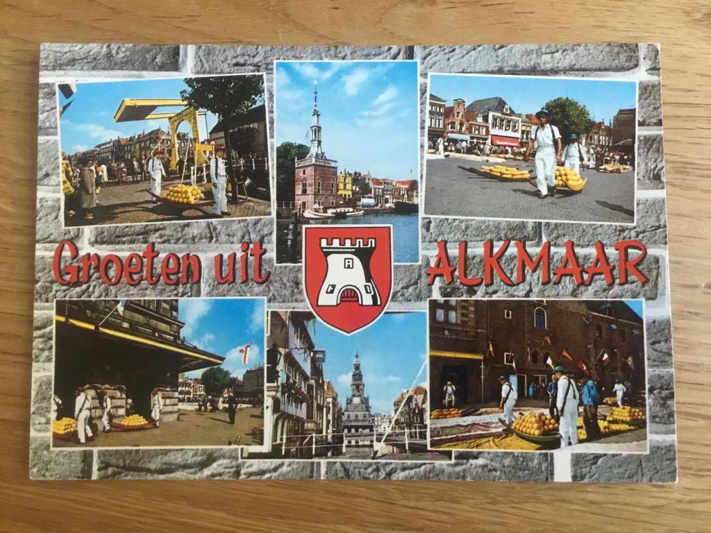 Oude Ansichtkaart Alkmaar - Groeten uit Alkmaar, Verzamelen, Ophalen of Verzenden, 1960 tot 1980, Gelopen, Noord-Holland