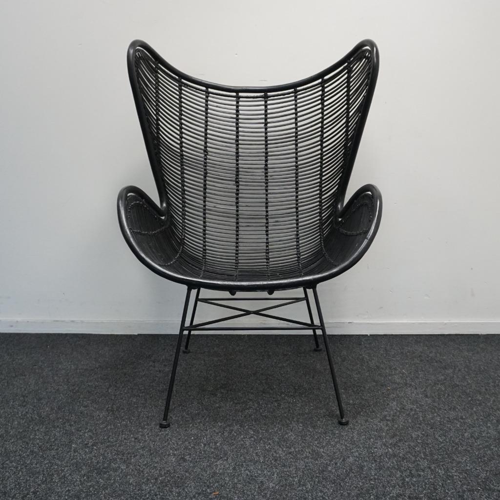 HKliving Rotan Egg chair |  Design fauteuil | Design Stoel, Gebruikt, Twee, -, Zwart