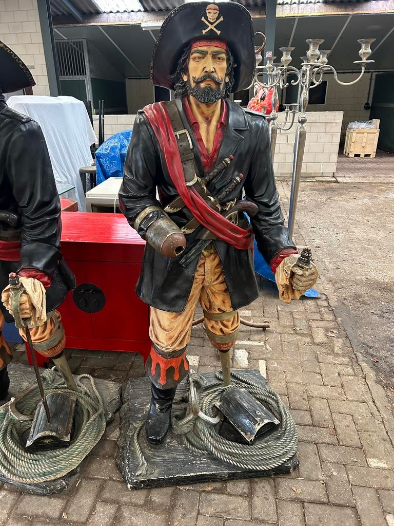4 levensgrote piraten beelden - decoratie, Verzamelen, Ophalen of Verzenden, Gebruikt, Mens