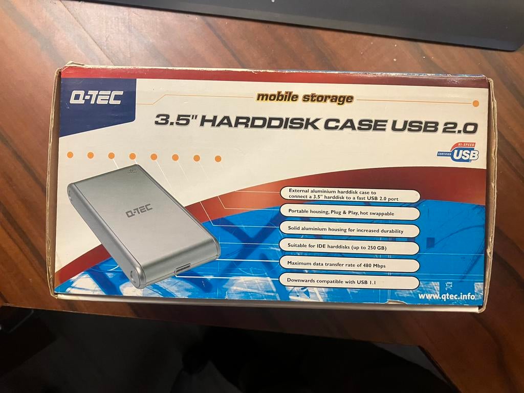 Qtec harddisk case 2.0, Ophalen of Verzenden, Zo goed als nieuw, Desktop, USB